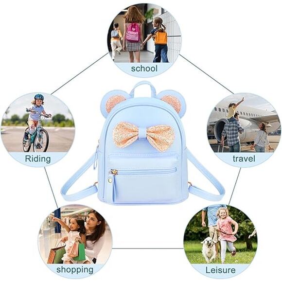 Mini Bow Backpack in Blue - Picture 3 of 3